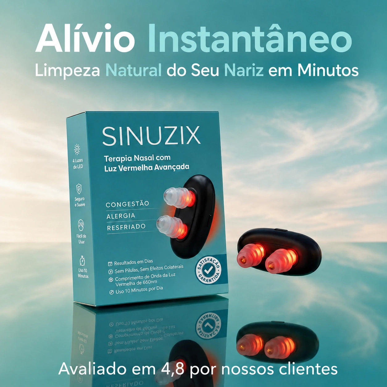 Sinuzix Alívio Nasal com Luz Vermelha