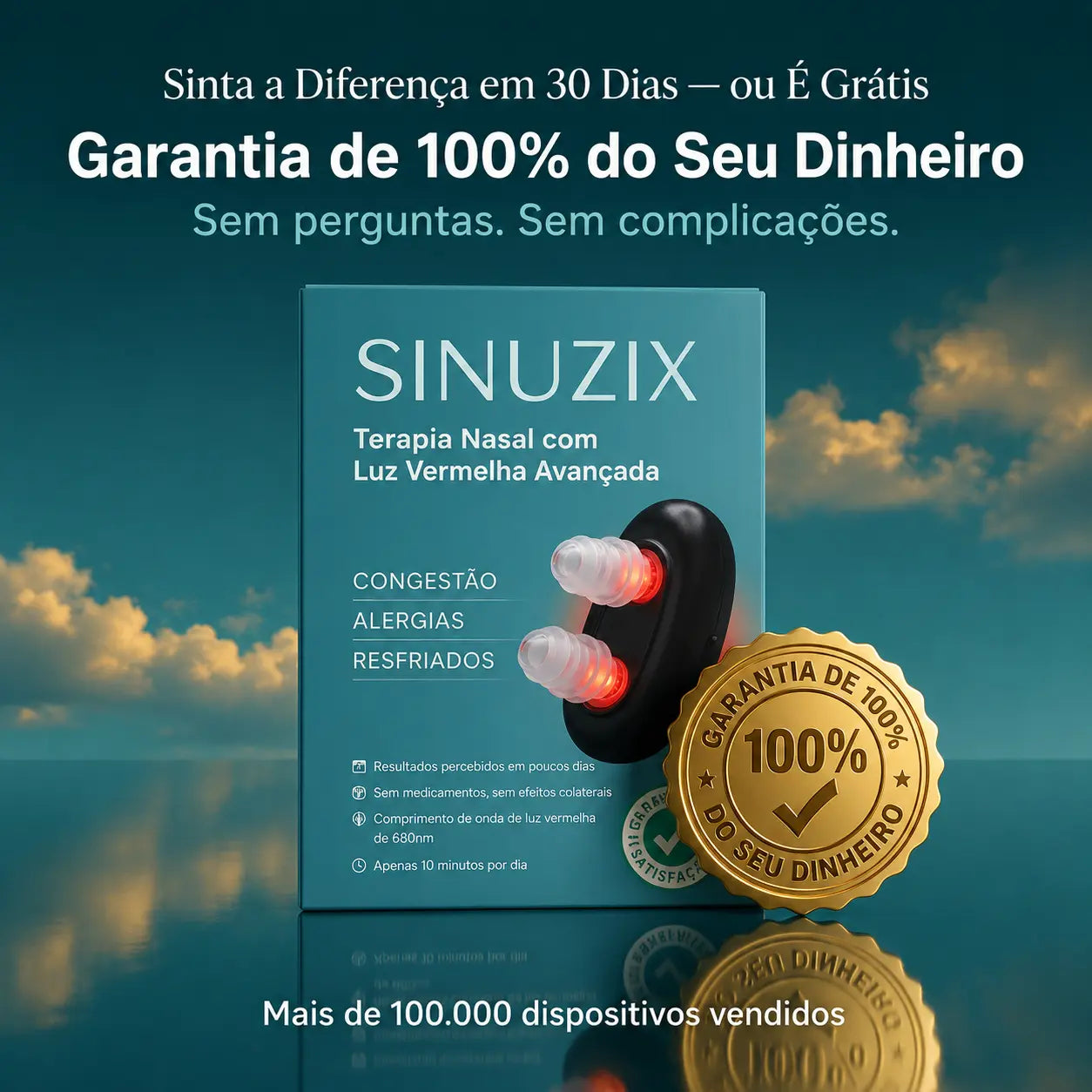 Sinuzix Alívio Nasal com Luz Vermelha